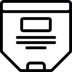 Poster - Simple black outline icon representing a floppy disk, a device used to store digital data