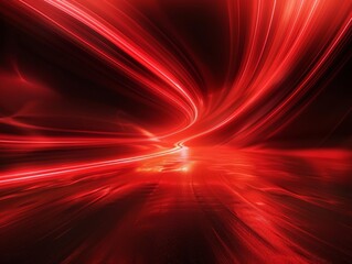 Red light waves take the shape of an electric tunnel, glowing lines appear on a black background with a light speed effect and speed motion