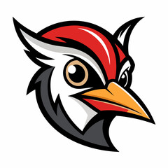 Wall Mural - woodpecker face logo vector illustration