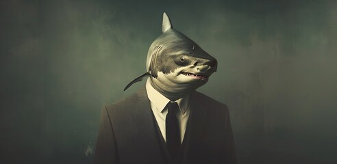 Sticker - Portrait of a Loan Shark dressed in a formal