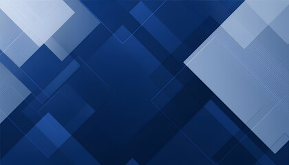 Poster - Abstract Geometric Shapes Overlapping in Shades of Blue and Gray Background