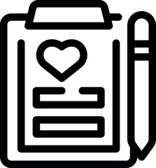 Sticker - Medical report with heart sign representing patient's health status being analyzed by a doctor