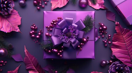 Wall Mural - purple gift