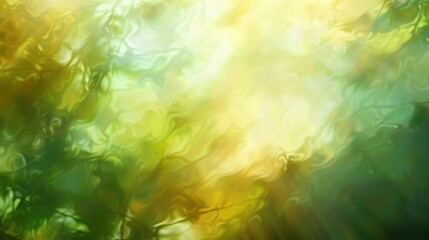 Poster - A tranquil blend of soft yellow and green hues creates a soothing atmosphere, perfect for evoking a sense of calm and connection to nature