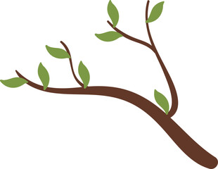 Sticker - Tree branch. Nature color symbol. Spring plant