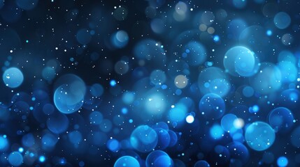 Poster - A mesmerizing backdrop of vibrant blue lights creates an enchanting bokeh effect that evokes a sense of wonder and depth