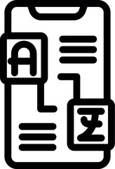 Poster - Clean icon of a smartphone app displaying currency exchange rate information