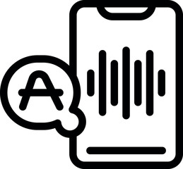 Sticker - Smartphone is showing an audio waveform, symbolizing an audiobook app