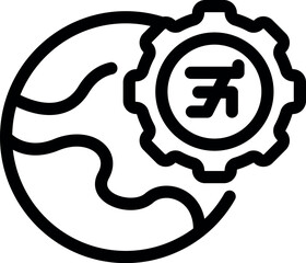 Poster - Gear engaging with a globe, symbolizing the interconnected nature of global finance and currency trading