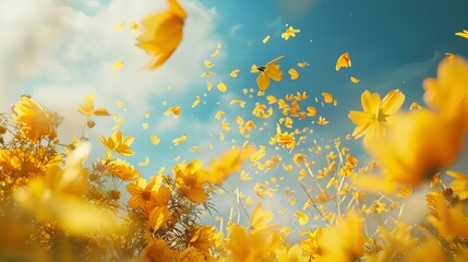 Wall Mural - yellow flower petals