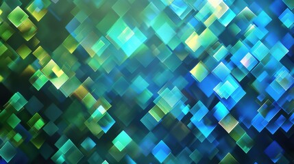Poster - A vibrant background features a glowing diamond pattern in blue and green hues, creating a mesmerizing visual experience filled with sparkling effects