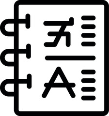 Poster - Notepad showing foreign language with translation, representing language learning and communication
