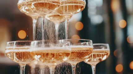 Champagne Cascade: A Celebration of Bubbles