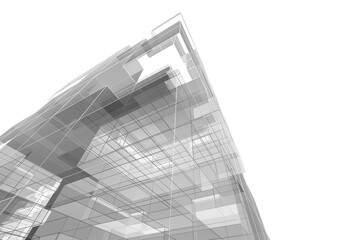 abstract architecture design 3d illustration