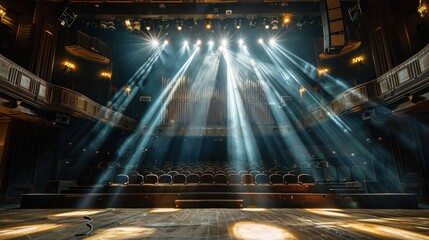 A stage with a bright spotlight shining on it