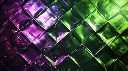 Poster - A stunning diamond pattern features vibrant green and purple hues, creating a visually striking backdrop that captures attention