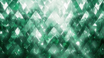 Poster - Intricate diamond pattern featuring a glowing effect in vibrant green and white hues, perfect for enhancing artistic designs or digital compositions