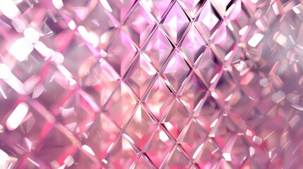 Poster - A vibrant, glowing background featuring a diamond pattern in shades of pink and silver, suitable for creative and artistic projects