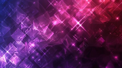 Poster - A vibrant background features a glowing diamond pattern in shades of purple and magenta, filled with sparkling light effects that enhance its visual appeal