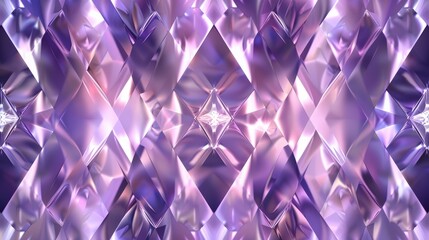 Poster - A mesmerizing pattern of glowing diamonds in purple hues creates a vibrant and mystical atmosphere, ideal for artistic backgrounds and designs