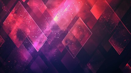 Poster - A mesmerizing background featuring glowing diamond patterns in shades of red and purple, ideal for artistic and decorative purposes