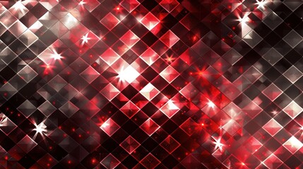 Poster - A vibrant background showcasing a glowing diamond pattern featuring dynamic reds and silvers, creating a captivating abstract effect
