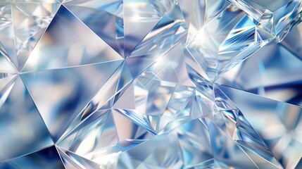 Poster - A shimmering background features an intricate diamond pattern in glowing silver and blue tones, creating a visually stunning and vibrant effect
