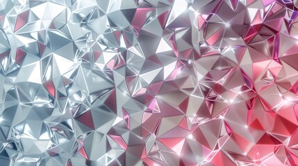 Poster - A shimmering diamond pattern blends silver and pink hues, creating a mesmerizing background that enhances elegance and modern decor