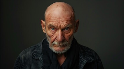 Canvas Print - Close-up Portrait of a Serious Senior Man