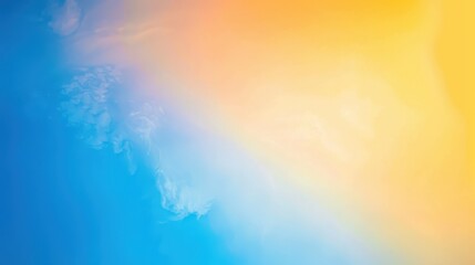 Poster - Softly blending blue and yellow hues create a serene gradient background with gentle cloud formations, evoking a peaceful moment at dawn