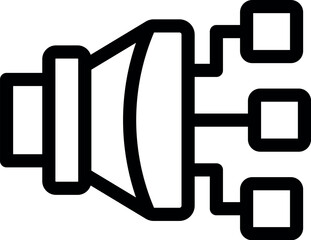 Sticker - Loudspeaker sending data through digital network with multiple connections