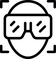 Poster - Simple icon of a man wearing a vr headset, experiencing the immersive world of virtual reality