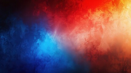 Poster - A stunning gradient background blends rich red hues into soft blue tones, creating a vibrant and dynamic abstract visual effect