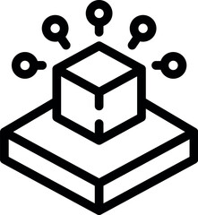 Poster - Blockchain block expanding with connections spreading around on white background
