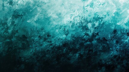 Poster - A captivating gradient blend smoothly transitions from teal to deep blue, showcasing an abstract design with rich textures and subtle depth