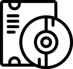 Sticker - This icon features a compact disc case, symbolizing data storage and digital media