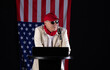 © serikbaib - male american politician with microphone on podium