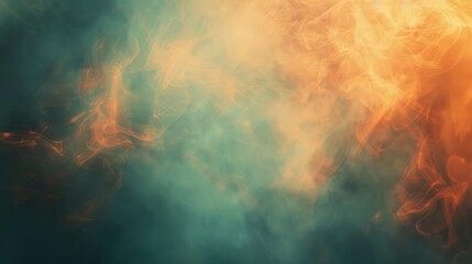 Poster - Soft hues of teal and orange blend harmoniously, creating an ethereal, dreamy background with light leaks that evoke an artistic ambiance