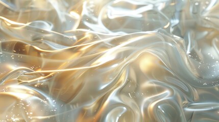 Poster - Soft light leaks blend gold and silver hues, forming a fluid and ethereal background that captivates with its shimmering elegance