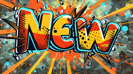 Poster - Vibrant graffiti heralding a fresh start, bursting with vitality