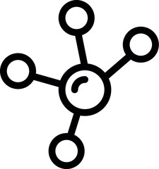 Poster - Simple icon of a molecule, representing chemical bonds and atoms