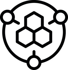 Canvas Print - Icon of a blockchain network showing the decentralized ledger storage system