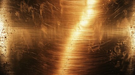 Poster - A shiny bronze background displays a radiant metallic sheen with dynamic light reflections and texture details