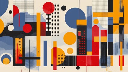 Wall Mural - Abstract geometric shapes in a modern and minimalistic style