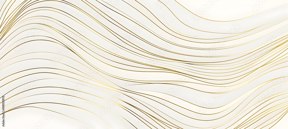 Minimalistic gold line pattern on a white background, a simple and ...