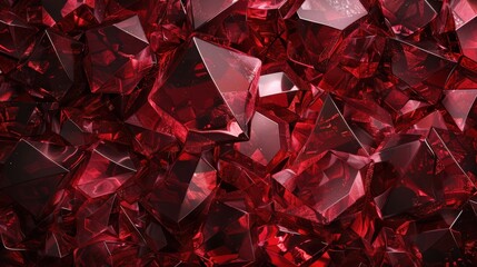 Poster - Shiny garnet crystals showcase deep red hues, creating a stunning display of sparkling reflections and textures in a captivating arrangement