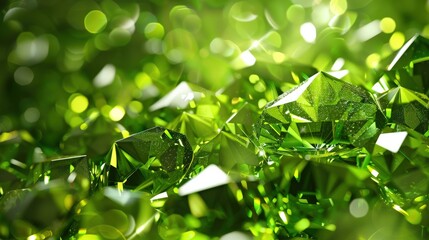 Poster - A mesmerizing arrangement of shiny peridot stones reflecting deep green hues, creating an enchanting visual experience