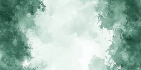 Poster - A blend of green and white creates a soft, cloudy design with artistic swirls