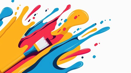 Wall Mural - splash quality control poster template with vibrant colors and icons of check marks and inspection t