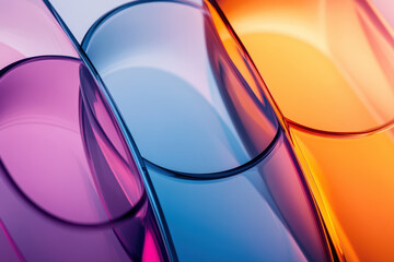 Poster - Abstract composition of colorful transparent glass elements creating a playful design with a modern and elegant aesthetic